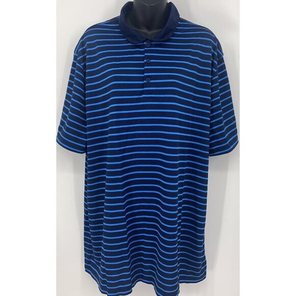 Nike GOLF Other - Nike Golf Polo Shirt Size XXL Blue Stripe Collar Short Sleeve Stretch Men B71